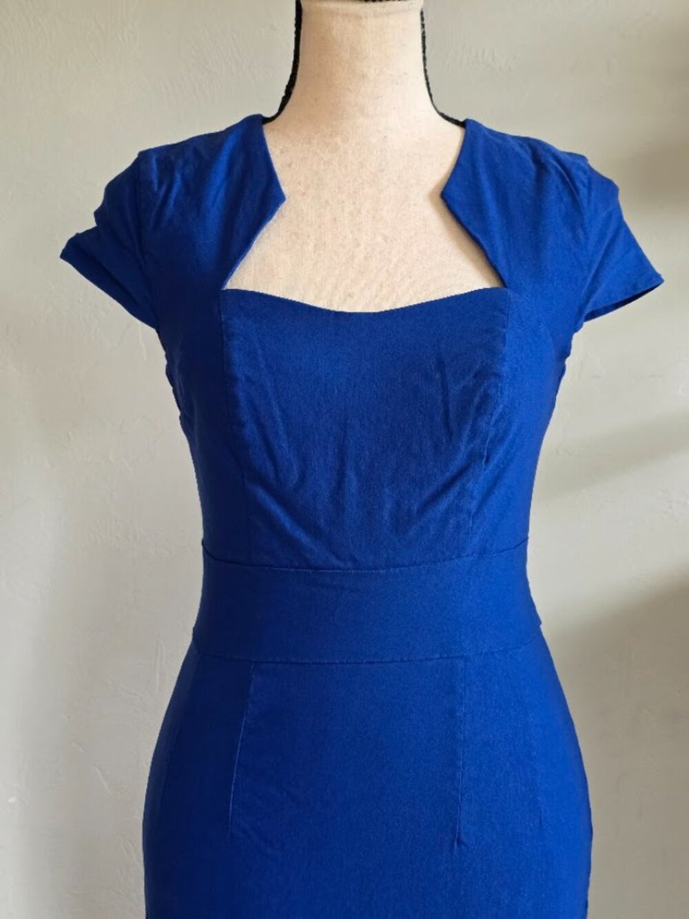 Vintage Grace Karin Royal Blue Bodycon Pencil Dress - Size Small - Picture 2 of 12